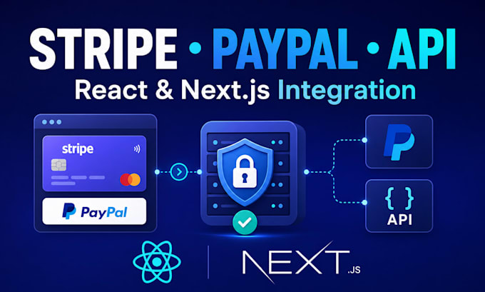 integrate stripe, paypal, and apis in react or next js