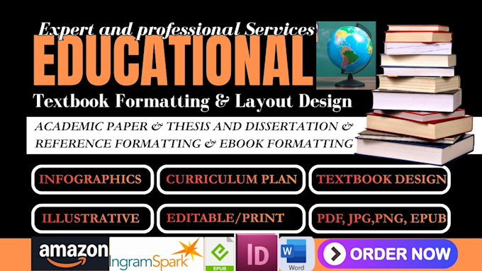 design and format educational textbook, workbook, curriculum plan, book layout