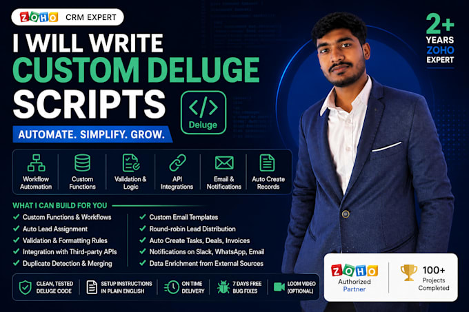 write custom deluge scripts for your zoho CRM