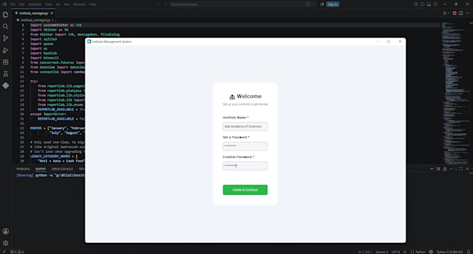 develop python desktop application using customtkinter