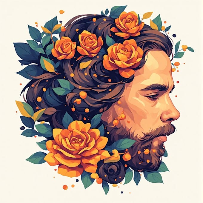 create geometric vector portrait art