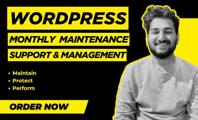 provide monthly wordpress maintenance, support and website management