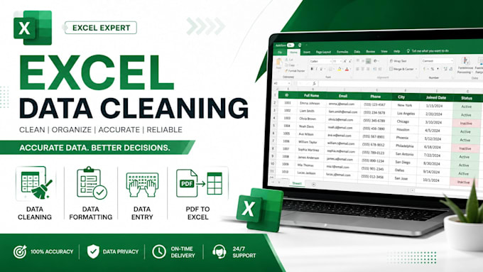 clean, format, and organize your excel data accurately