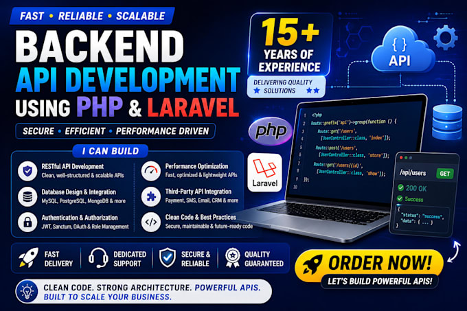 develop backend apis using PHP laravel
