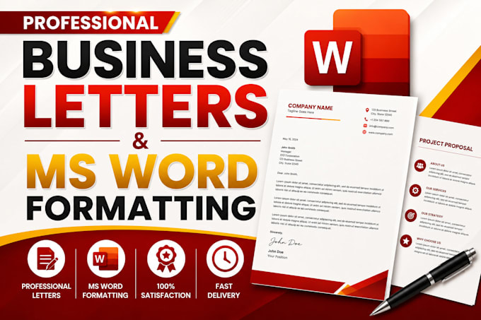 write professional business letters and documents in ms word