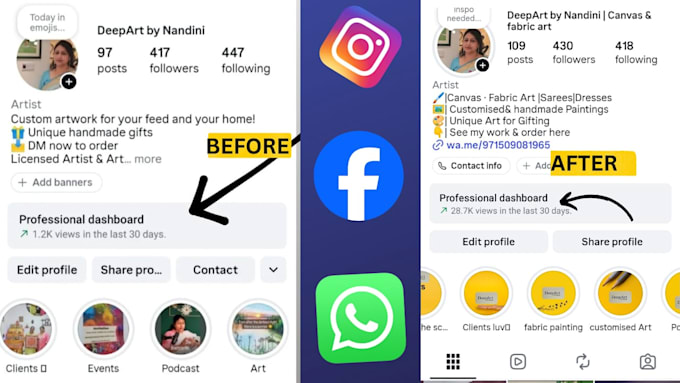 create and re design instagram business page professionally