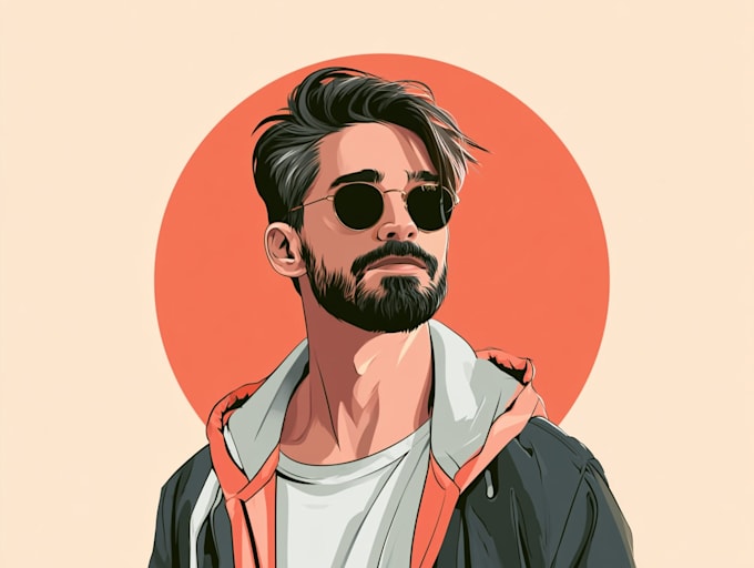 do a vector line art illustration
