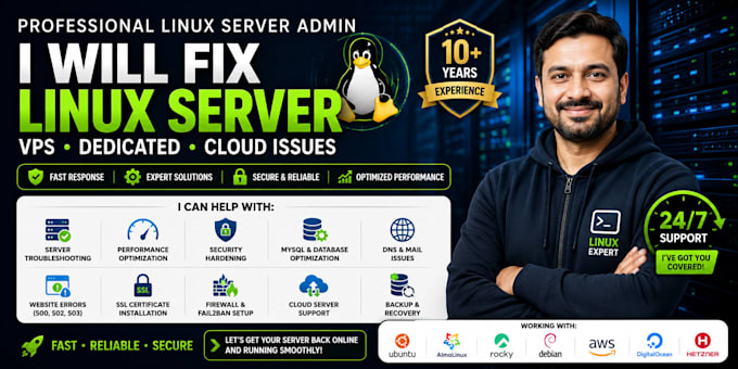fix linux server, vps, dedicated server, and cloud issues