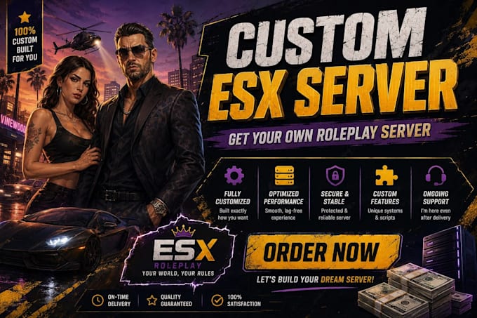create an optimized qbcore or esx fivem roleplay server