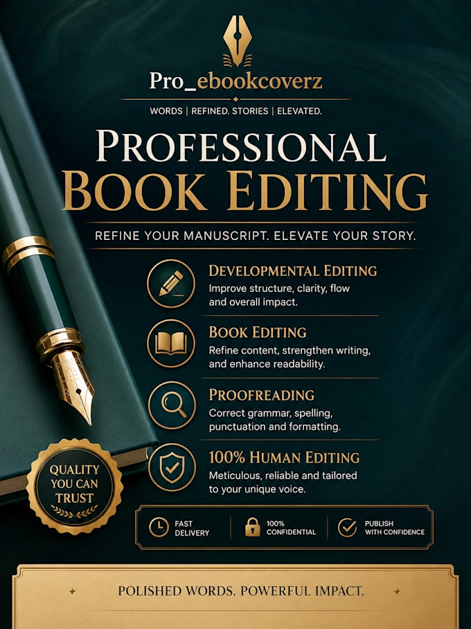 developmentally edit, proofread, and structure your novel, memoir, ebook