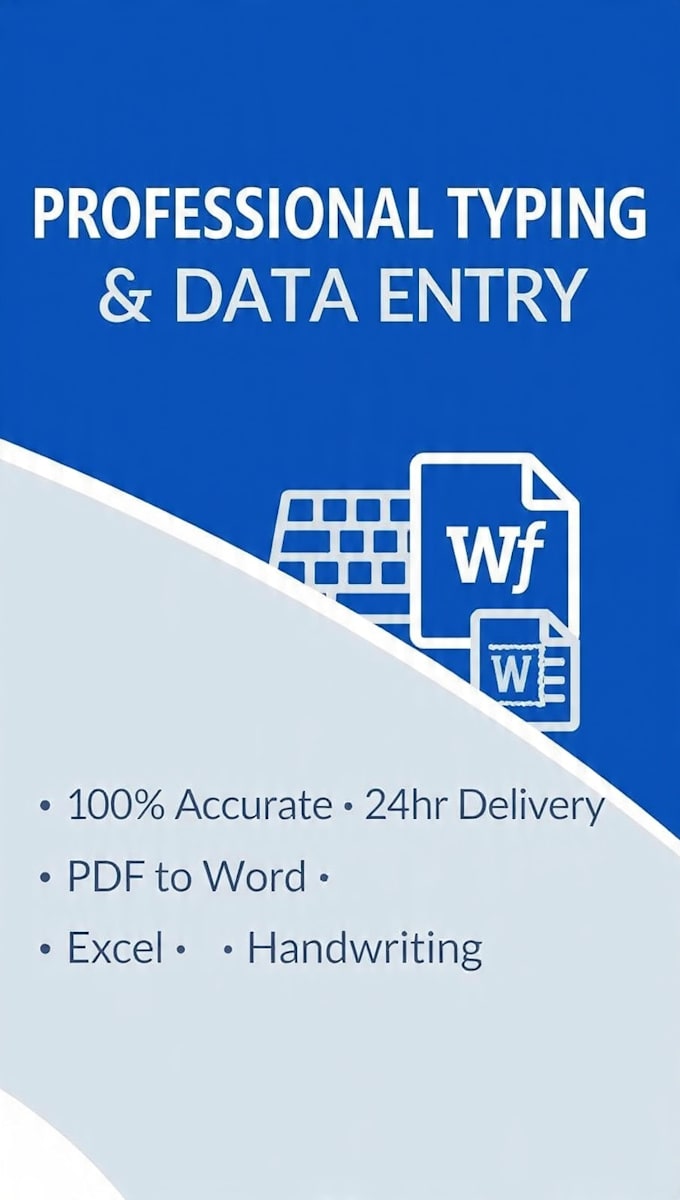 do fast data entry, typing, and ms word excel work