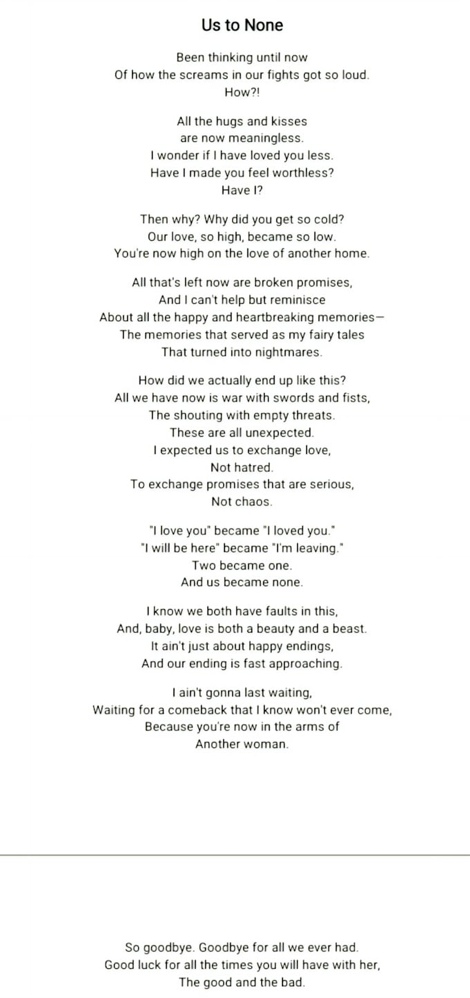 write a heartfelt custom poem about love or heartbreak