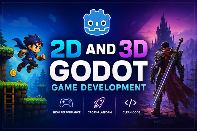 do 2d and 3d godot game development
