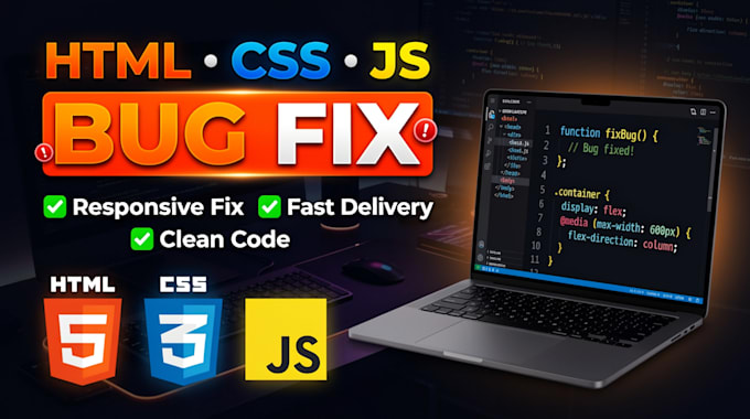 fix HTML CSS javascript bugs and responsive issues