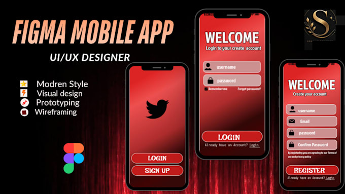 do mobile ui, figma app design and website ui ux design