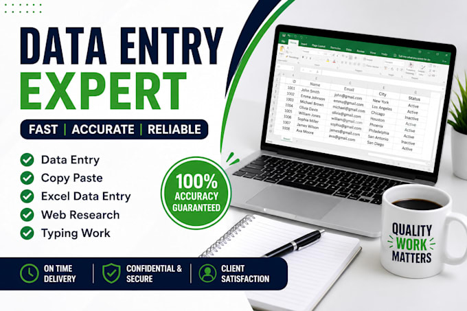 do data entry, copy paste, excel data entry and web research