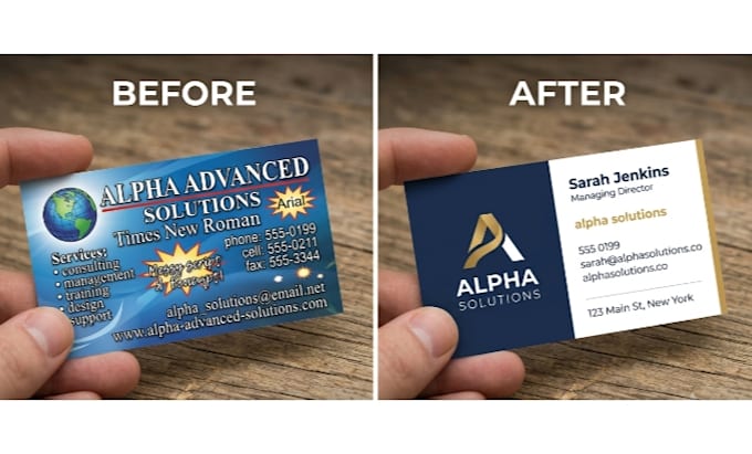 redesign, refresh, recreate and modernize your existing business card