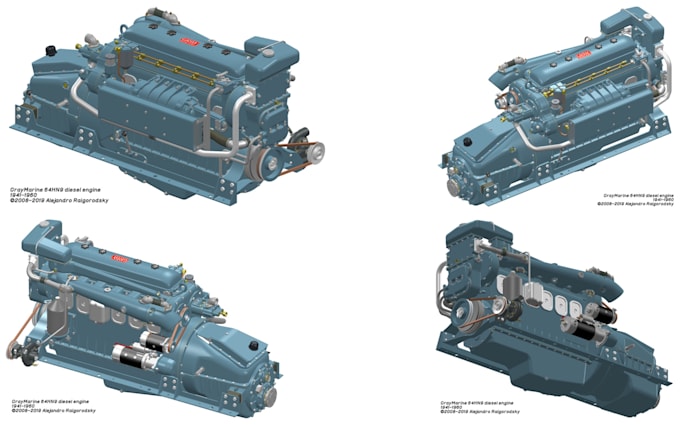 3d cad mechanical engine product design assembly parametric model step solidwork