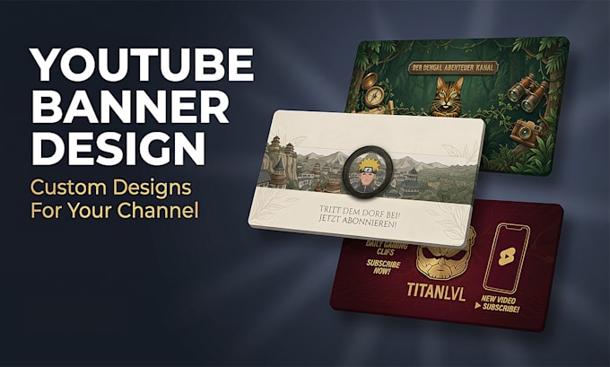 design a unique youtube banner for your channel