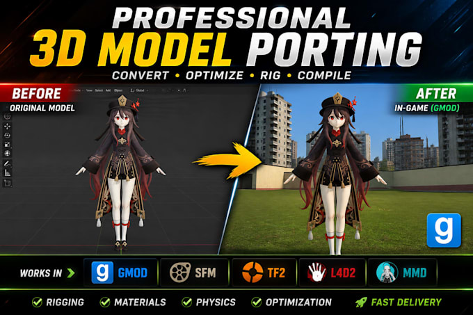 port, rip and convert 3d models for gmod, sfm, tf2, l4d2 and mmd