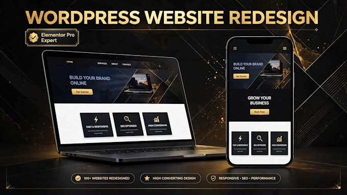 redesign wordpress website with elementor pro