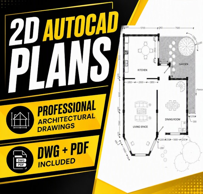 create or convert 2d architectural floor plans in autocad dwg PDF