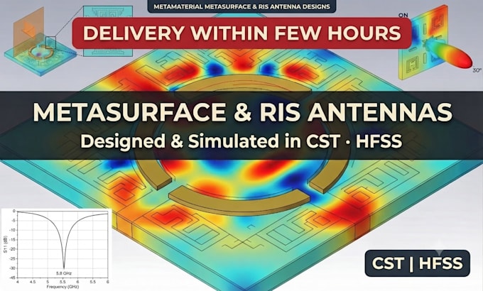 design metamaterial metasurface and ris antennas in cst hfss