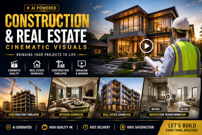 create ai construction, contractor and real estate videos