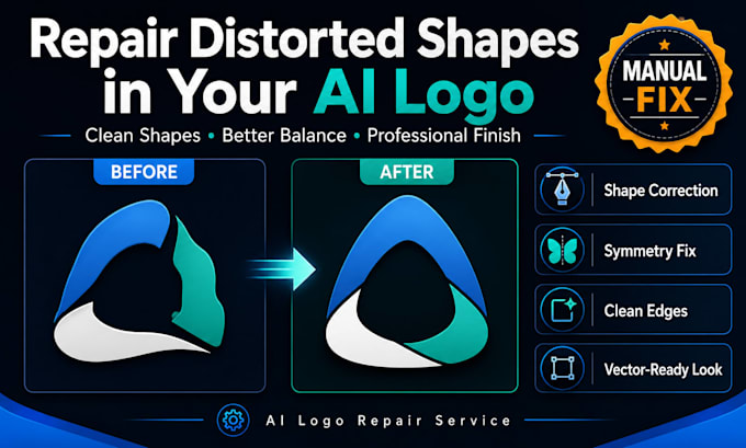 repair distorted shapes in your ai generated logo