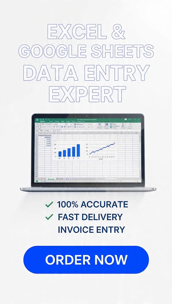 do  excel data entry, invoice and google sheets work