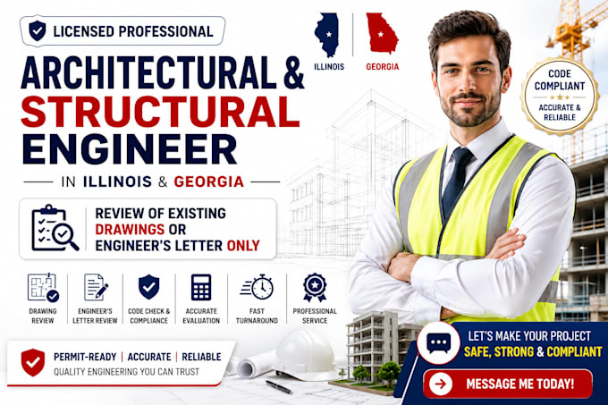 architectural engineer, structural design, in illinois and georgia
