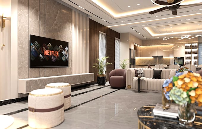 do 3d modelling, visualization and rendering ,interior