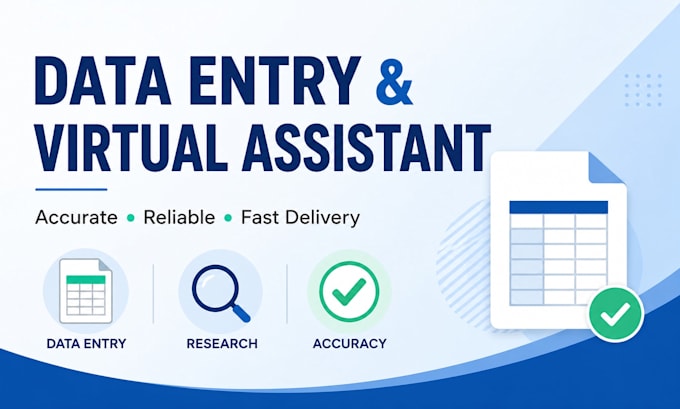 do data entry online research and virtual assistant task