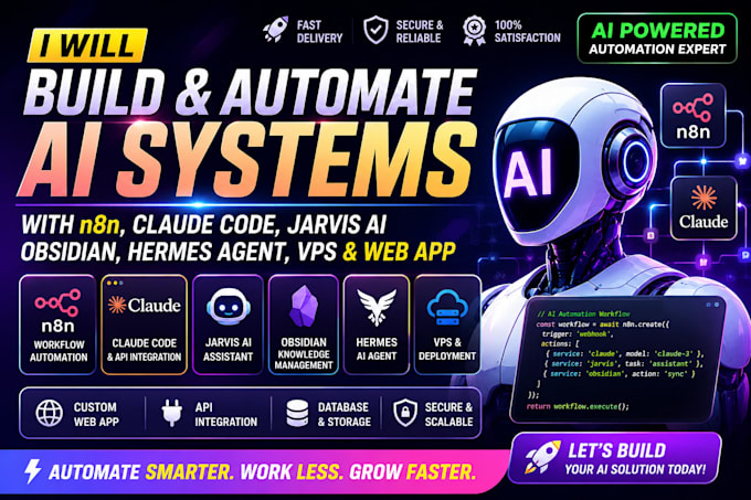 n8n claude code jarvis ai assistant obsidian hermes agent vps web app claude api