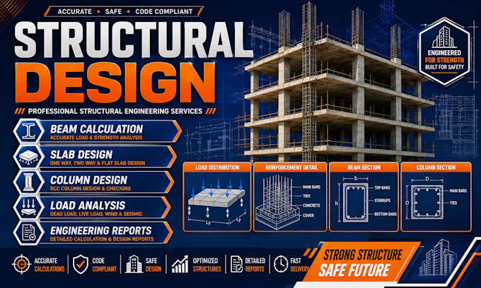 do structural engineer calculation, load calculation for beam, slab, column plan
