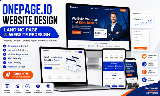 redesign onepage io website onepage io landing page network solution website seo