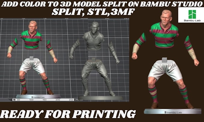 add color, split, slice, paint 3d model convert stl to 3mf files 2d to 3d
