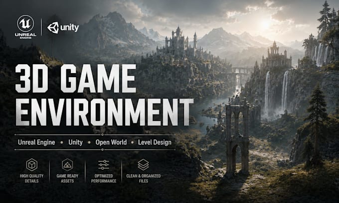 create 3d game environment unreal engine unity level design open world map