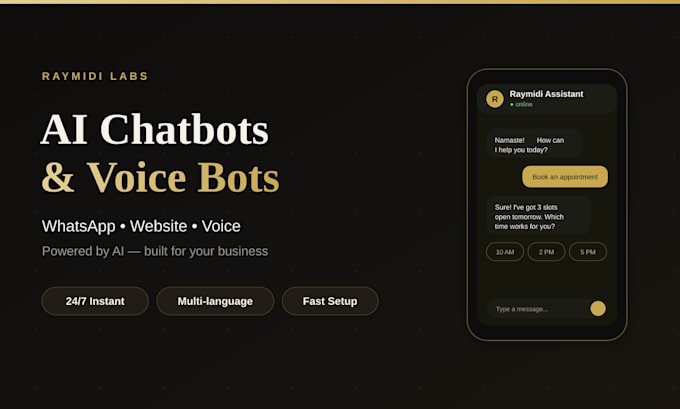 build a custom ai chatbot and voice agent for whatsapp and your website