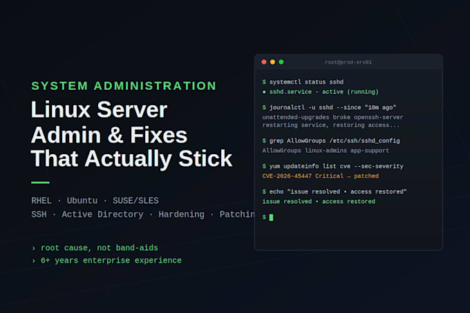 manage, secure and troubleshoot your linux servers