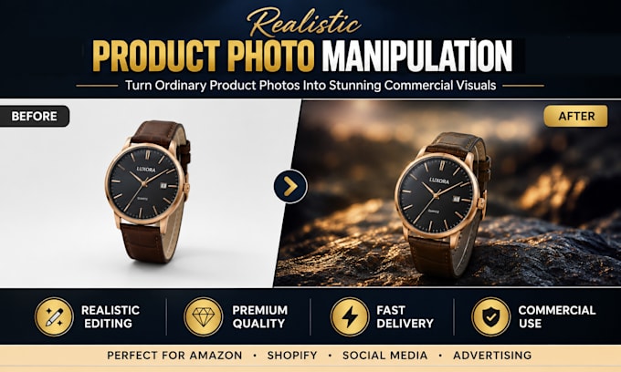 do realistic edits and product photo manipulation