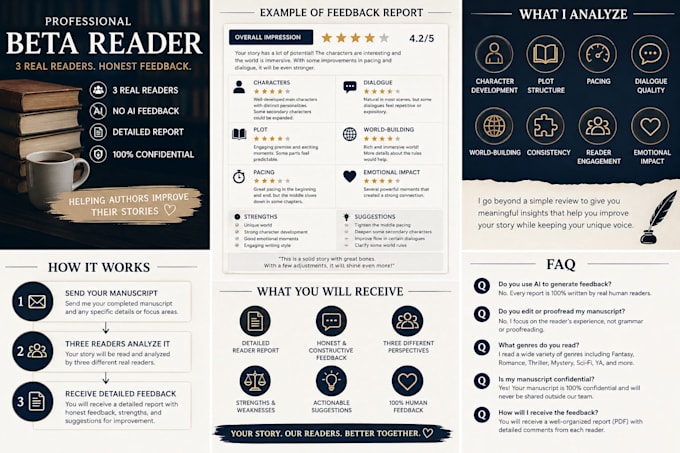 beta read your book with 3 honest human readers
