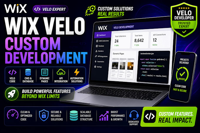 develop wix velo custom code wix api integration wix cms dynamic pages database