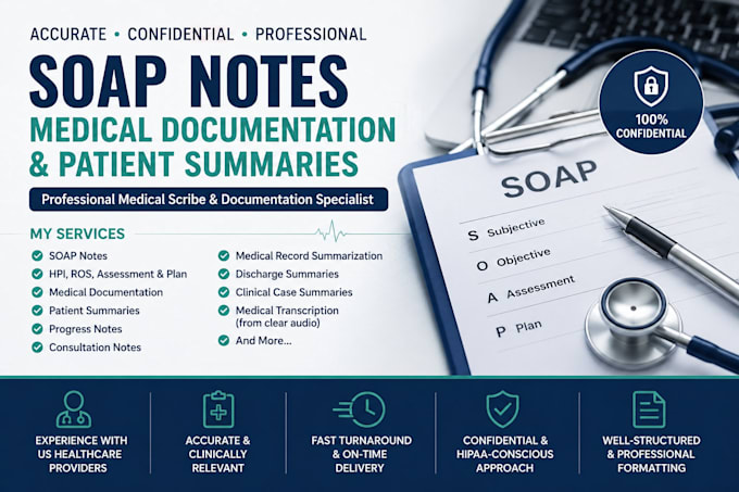 be your medical scribe for soap notes and patient documentation
