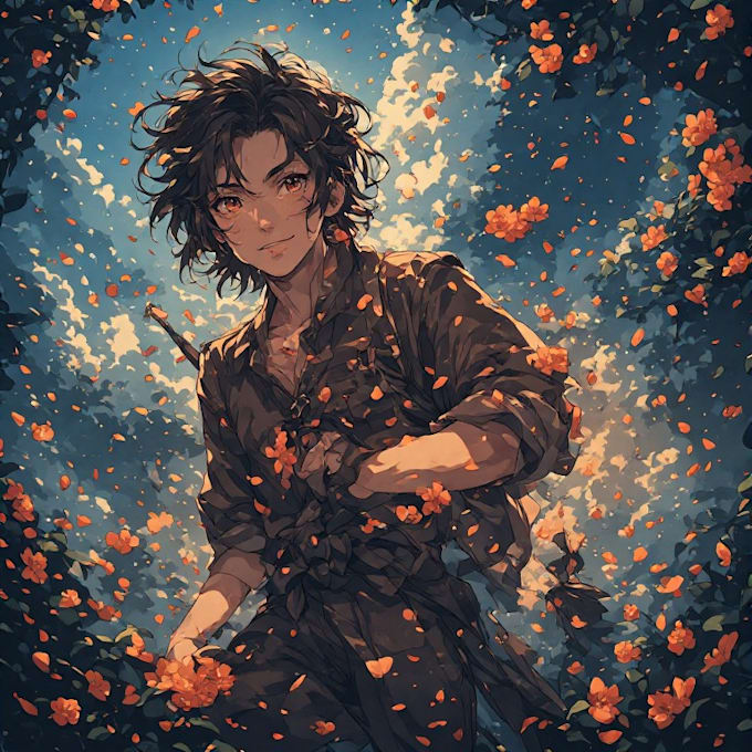 draw anime character art for you
