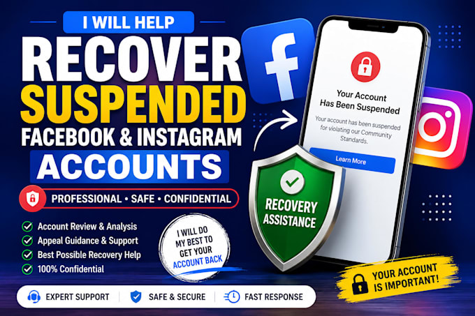 help recover suspended facebook and instagram accounts