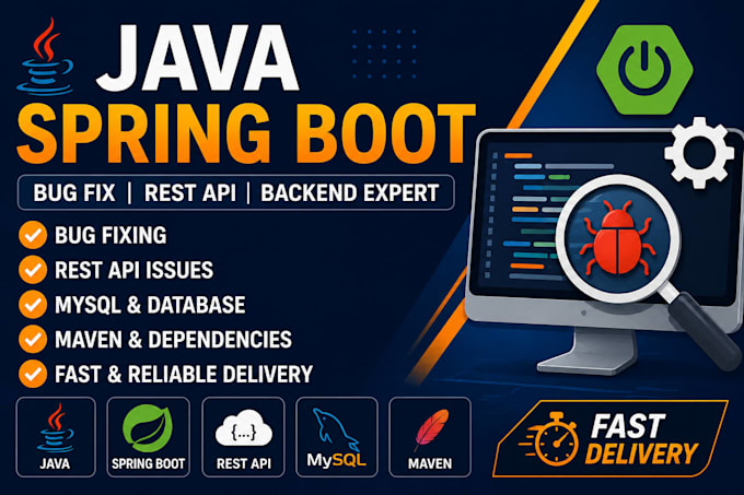 fix java spring boot bugs, restapi issues and backend errors