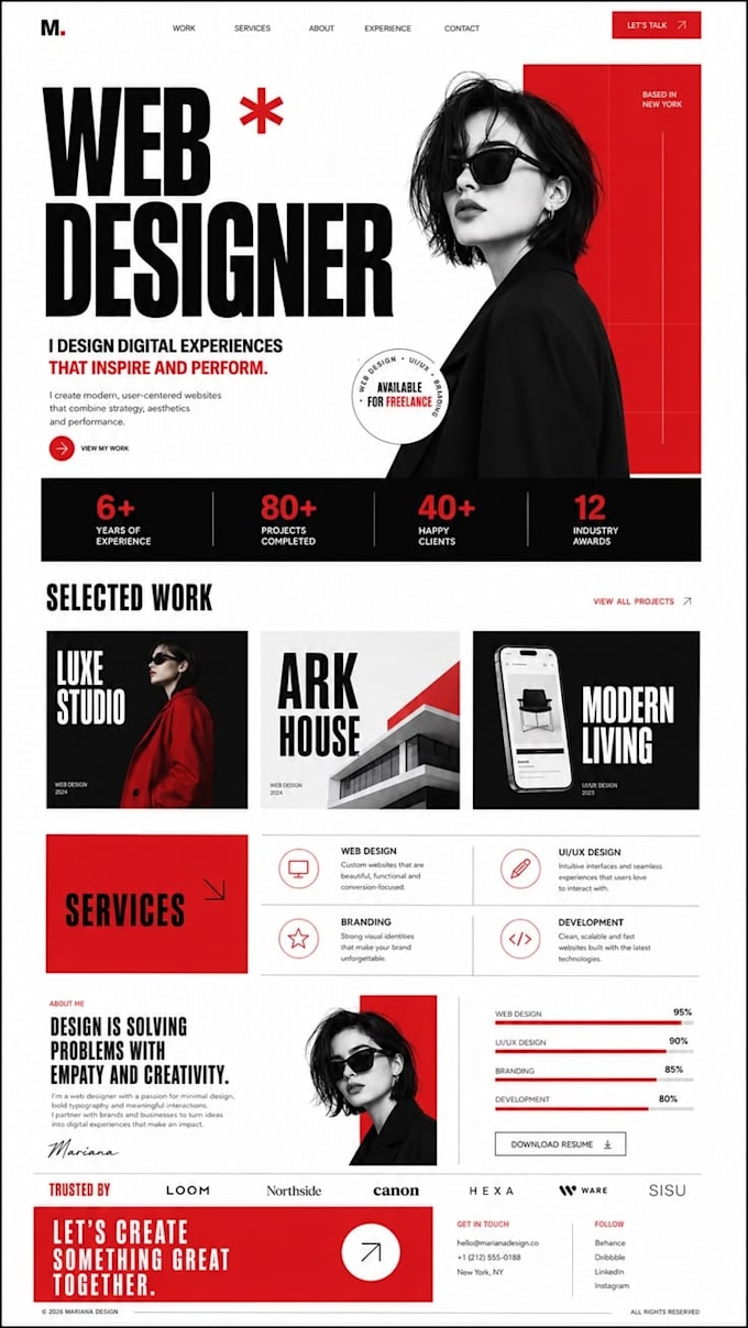 create modern website designs