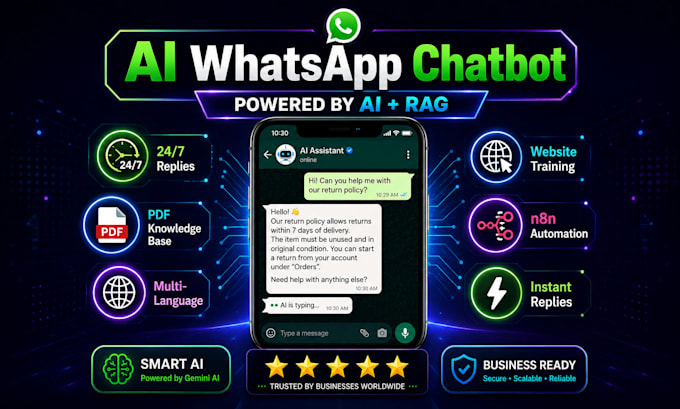 build n8n ai agent and whatsapp automation chatbot