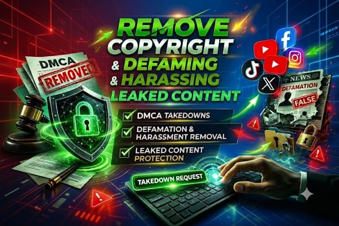 remove delete takedown insta fb yt tiktok reddit shopify google under dmca